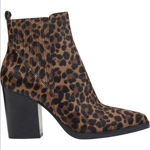Marc Fisher Leopard Bold Block Heel Bootie (EUC)